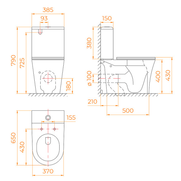 Унитаз компакт RGW SW-04 67420104-01 с бачком и сиденьем Микролифт