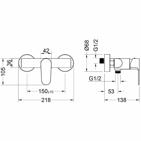 Смеситель для душа Aquatek Оберон AQ1260MB Черный матовый