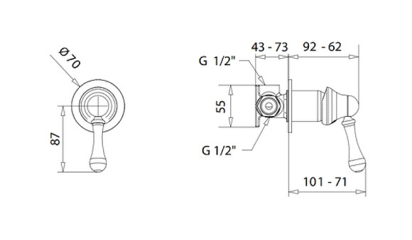 Смеситель для душа Migliore Maya 18925 Хром
