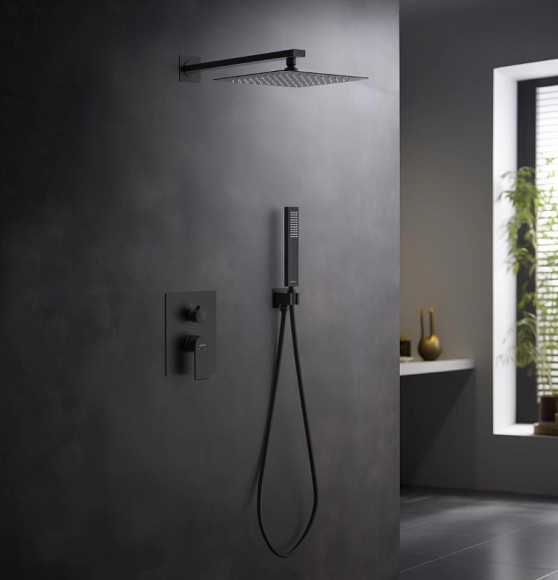 Душевая система Aquatek Лира AQ1472MB Черная матовая