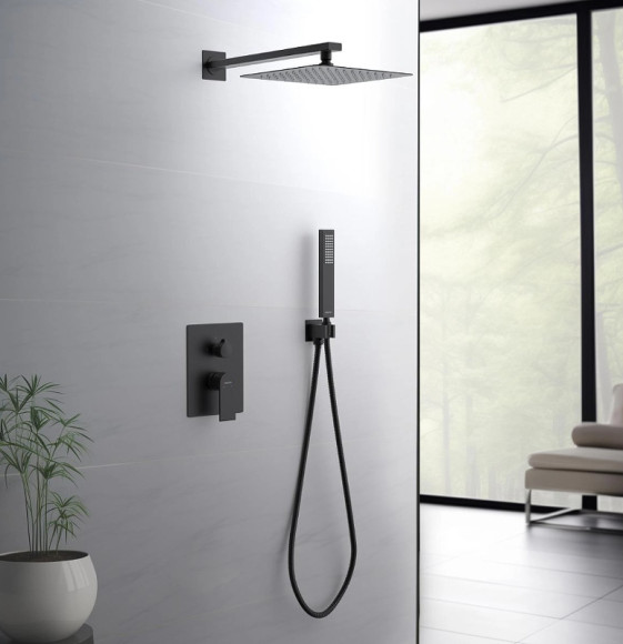 Душевая система Aquatek Лира AQ1472MB Черная матовая