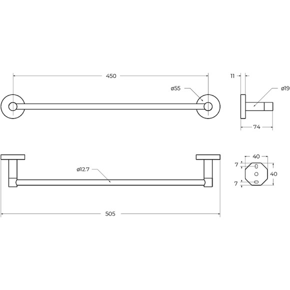 Полотенцедержатель Cezares Relax RELAX-TH-50-IN Сатин