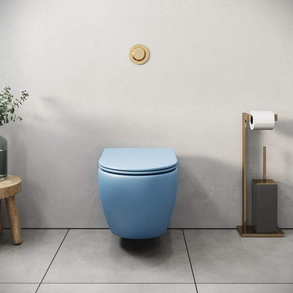 Унитаз Grossman Color GR-4455BSMS подвесной Голубой матовый с сиденьем Микролифт