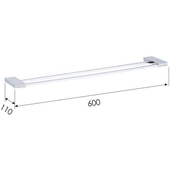 Полотенцедержатель Remer Flat FT33CR двойной Хром Полотенцедержатель Remer Flat FT33CR двойной Хром