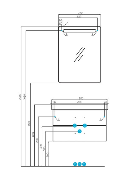 Тумба под раковину Aquaton Америна 76 1A137701AM010 подвесная Белая глянцевая