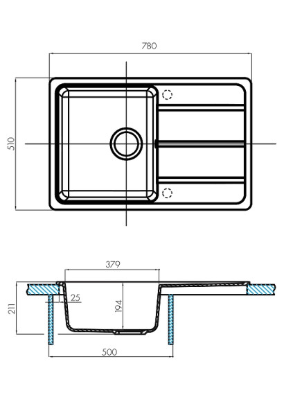 Кухонная мойка Aquaton Аманда 78 1A712832AD270 Терракот