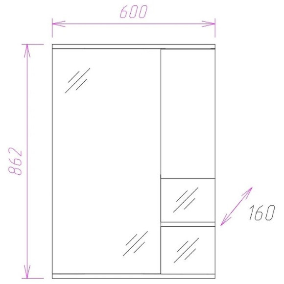 Зеркало со шкафом Onika Элита 60.01 R 206024 с подсветкой Штрокс коричневый Белый Зеркало со шкафом Onika Элита 60.01 R 206024 с подсветкой Штрокс коричневый Белый