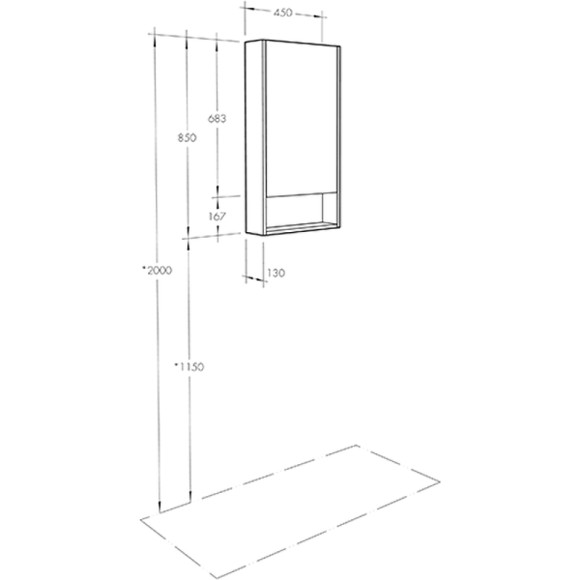 Зеркальный шкаф Aquaton Сканди 45 1A252002SD010 Белый