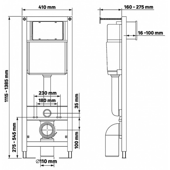 Инсталляция Berges Atom 040330 для унитаза без клавиши смыва Инсталляция Berges Atom 040330 для унитаза без клавиши смыва