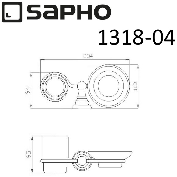 Стакан и мыльница Sapho Diamond 1318-04 Бронза