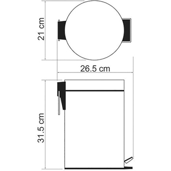 Ведро для мусора WasserKRAFT Exter K-645 Светлая бронза