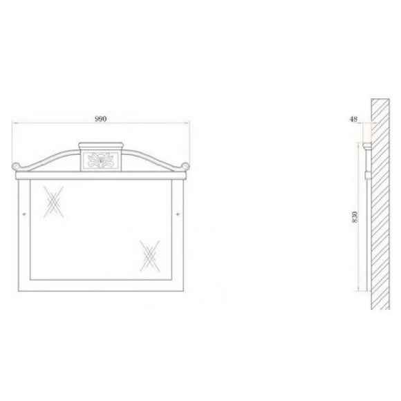 Зеркало BelBagno Primavera 99 BB45S/PBA Bianco Antico