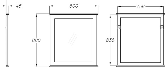 Зеркало Opadiris Палермо 80 00-00002352 Светлый орех
