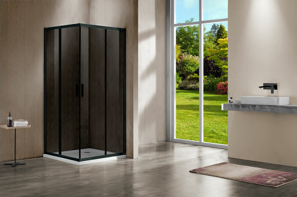 Душевой уголок Vincea Garda 120x80 VSS-1G8012CGB профиль Черный стекло тонированное