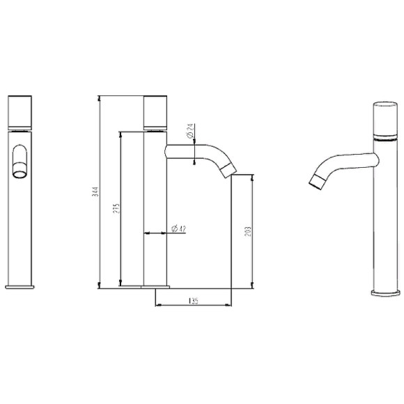 Смеситель для раковины Boheme Stick 122-GB Золото Черный Смеситель для раковины Boheme Stick 122-GB Золото Черный
