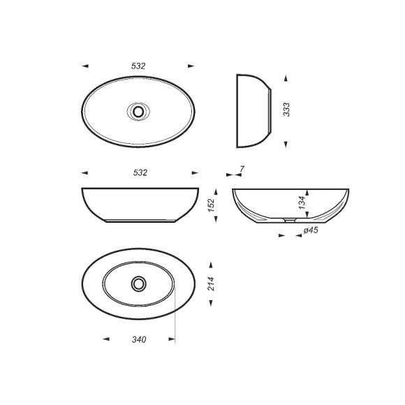 Раковина-чаша Sanita Luxe Ringo Slim 53 WB.CT/Ringo/53-N.Slim/WHT.G/S1 Белая