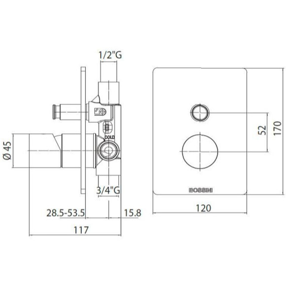 Смеситель для душа Bossini Oki Z00006.073 Черный матовый Смеситель для душа Bossini Oki Z00006.073 Черный матовый