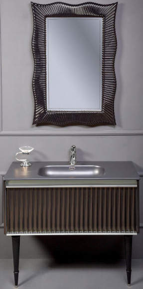 Тумба под раковину Boheme Armadi Art Vallessi Avantgarde Canale 100 843-100-BCR подвесная Черная Хром