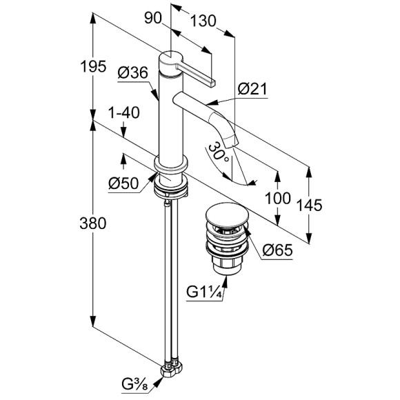 Смеситель для раковины Kludi Nova Fonte Pura 202880515 Хром Смеситель для раковины Kludi Nova Fonte Pura 202880515 Хром