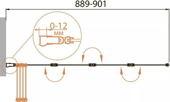 Шторка на ванну Cezares Relax 90 L RELAX-V-4-90/140-P-Bi-L профиль Серый стекло рифленое Шторка на ванну Cezares Relax 90 L RELAX-V-4-90/140-P-Bi-L профиль Серый стекло рифленое