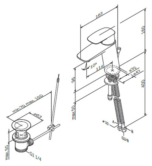 Смеситель для раковины AM.PM Spirit V2.1 F71A82100 Хром