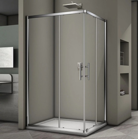 Душевой уголок Veconi Rovigo RV-30 100x90 RV30-10090PR-01-19C3 профиль Хром стекло прозрачное Душевой уголок Veconi Rovigo RV-30 100x90 RV30-10090PR-01-19C3 профиль Хром стекло прозрачное