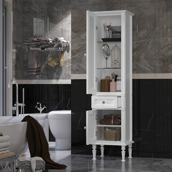 Шкаф пенал Opadiris Кантара 46 L 00-00004353 Белый матовый Шкаф пенал Opadiris Кантара 46 L 00-00004353 Белый матовый