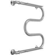 Водяной полотенцесушитель Terminus М-образный с/п (1) 600x500 4620768880391 с полкой Хром, боковое подключение, G 1" НР