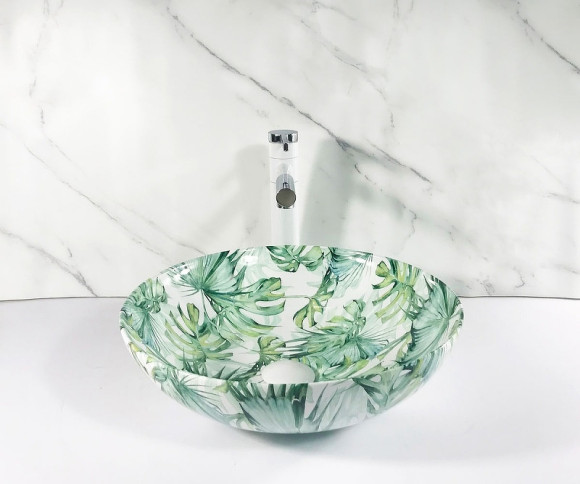 Раковина-чаша Bronze de Luxe 40 3008 Белая Зеленая Раковина-чаша Bronze de Luxe 40 3008 Белая Зеленая