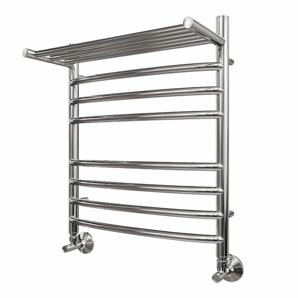 Водяной полотенцесушитель Point Альфа PN05156SP П7 500x600 с полкой Хром Водяной полотенцесушитель Point Альфа PN05156SP П7 500x600 с полкой Хром