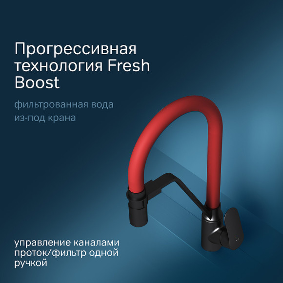 Смеситель для кухни AM.PM Like F8007828 Черный матовый Красный