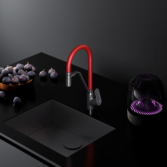 Смеситель для кухни AM.PM Like F8007828 Черный матовый Красный