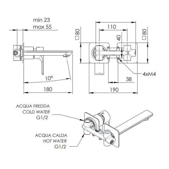 Смеситель для раковины Remer Energy EY15P Хром Смеситель для раковины Remer Energy EY15P Хром