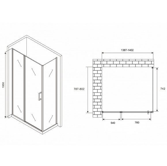 Душевой уголок Abber Sonnenstrand 140х80 AG04140S-S80 профиль Хром стекло прозрачное Душевой уголок Abber Sonnenstrand 140х80 AG04140S-S80 профиль Хром стекло прозрачное