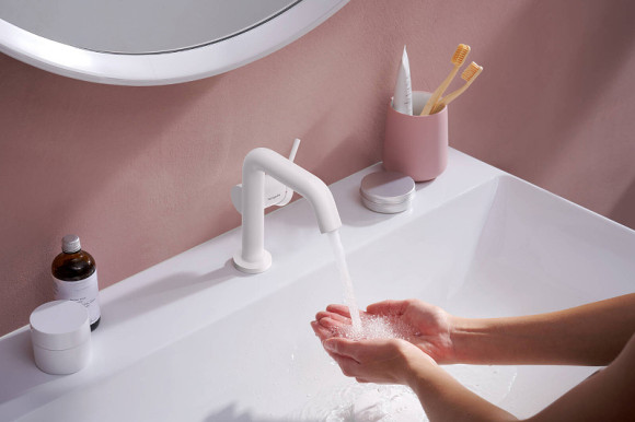 Смеситель для раковины Hansgrohe Tecturis S 73320700 Белый матовый Смеситель для раковины Hansgrohe Tecturis S 73320700 Белый матовый