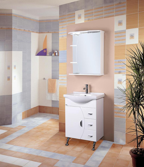 Зеркальный шкаф Onika Луна 55.01 R 205521 с подсветкой Белый Зеркальный шкаф Onika Луна 55.01 R 205521 с подсветкой Белый