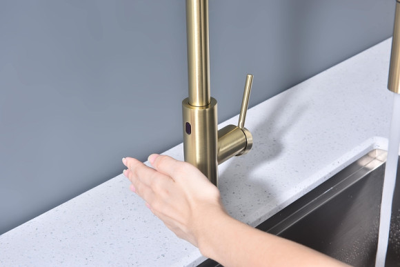 Смеситель для кухни Paulmark Senso Se215180-SBG Светлое брашированное золото