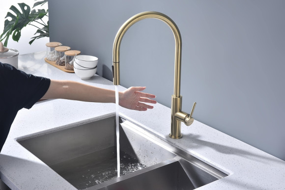 Смеситель для кухни Paulmark Senso Se215180-SBG Светлое брашированное золото