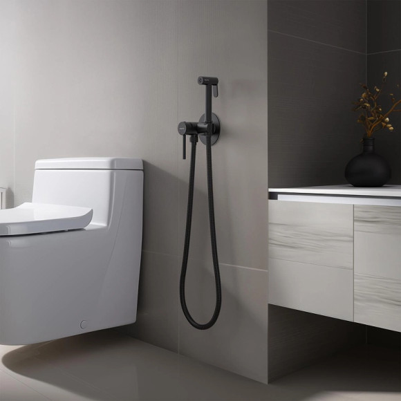 Гигиенический душ со смесителем Aquatek Европа AQ1021MB Черный матовый Гигиенический душ со смесителем Aquatek Европа AQ1021MB Черный матовый