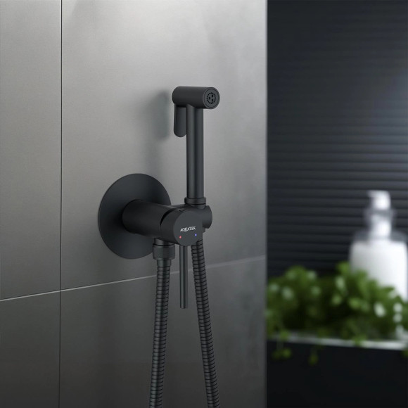 Гигиенический душ со смесителем Aquatek Европа AQ1021MB Черный матовый Гигиенический душ со смесителем Aquatek Европа AQ1021MB Черный матовый