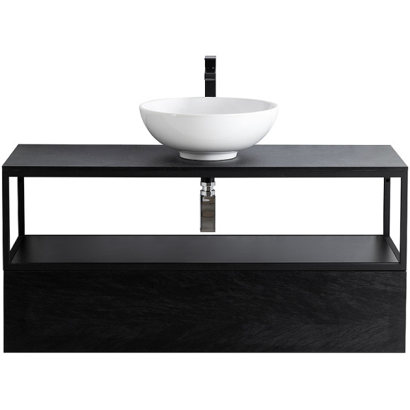 Консоль под раковину Cezares Cadro 120 CADRO-120/46/30-1C-SO-MET-ST Черная матовая