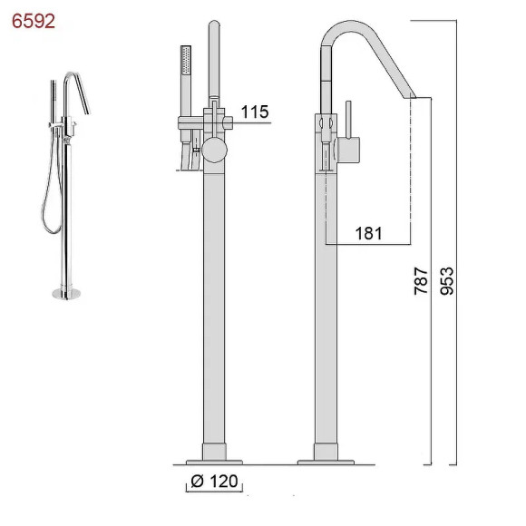 Смеситель для ванны Giulini Futuro F6592 Хром