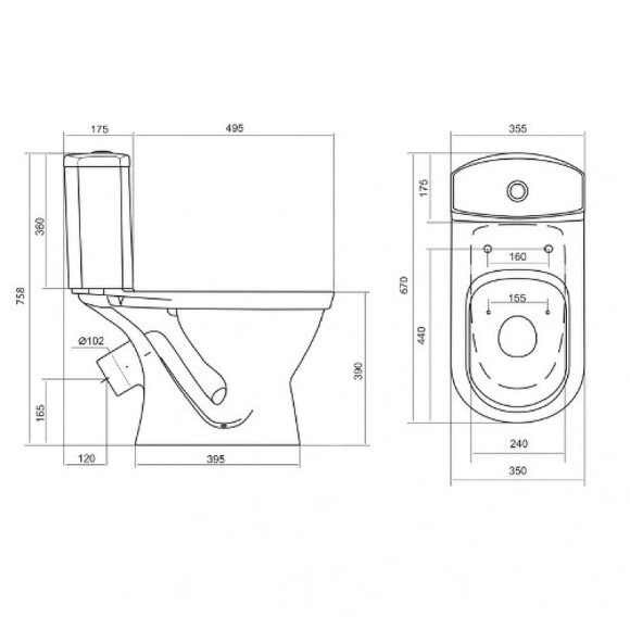 Унитаз Santek Алькор  1.WH30.2.196 с бачком и сиденьем