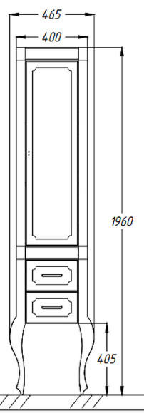 Шкаф пенал Opadiris Фреско 47 L Z0000001821 Светлый орех