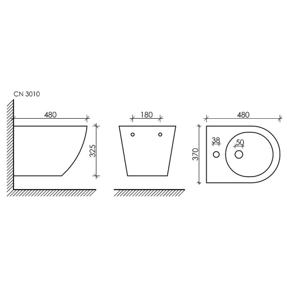 Биде Ceramicanova Forma CN3010 подвесное Белое