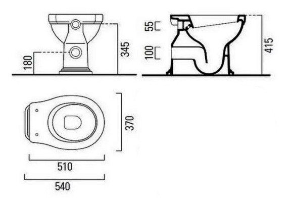 Унитаз GSI Classic 871111 приставной без бачка и сиденья