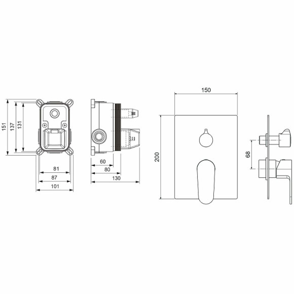 Смеситель для душа Aquatek Оберон AQ1246CR Хром