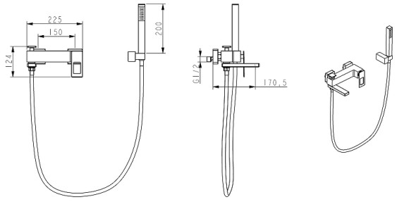 Смеситель для ванны Boheme Q 143-WUW Белый Синий