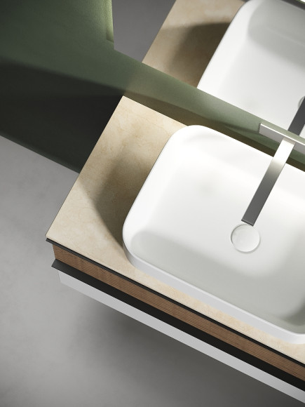 Тумба под раковину Sancos Delta 100 DL100W подвесная Дуб светлый Белая