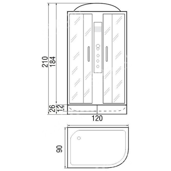 Душевая кабина River Dunay 120x90 ТН R 10000003131 с поддоном Душевая кабина River Dunay 120x90 ТН R 10000003131 с поддоном
